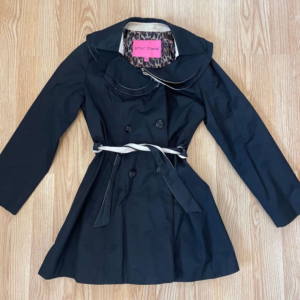 Betsey Johnson Ruffle Trench Coat